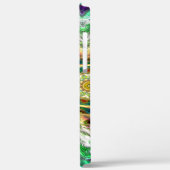 ラフな金属アクアブルーと緑のテクスチャ曼荼羅 Case-Mate iPhoneケース (裏面 / 左)