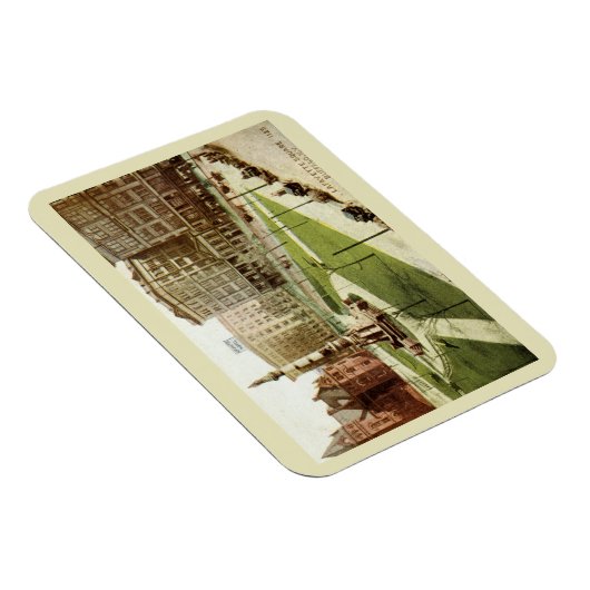 ラファイエットスクエアバッファローNY 1915ヴィンテージはがき マグネット (右側)