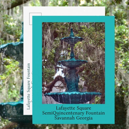 ラファイエットスクエアファウンテンサバンナGA写真 ポストカード