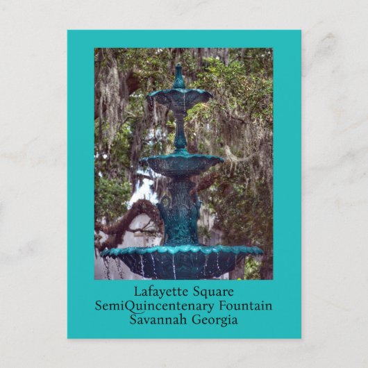 ラファイエットスクエアファウンテンサバンナGA写真 ポストカード (正面)