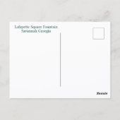 ラファイエットスクエアファウンテンサバンナGA写真 ポストカード (裏面)