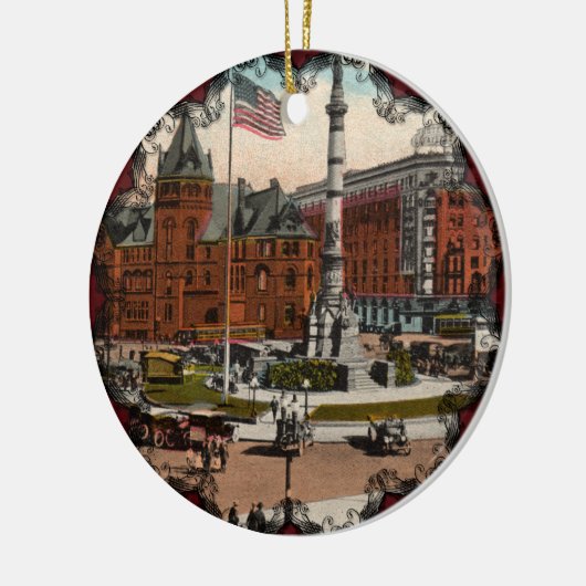 ラファイエットスクエアヴィンテージバッファローオーナメント セラミックオーナメント (左)