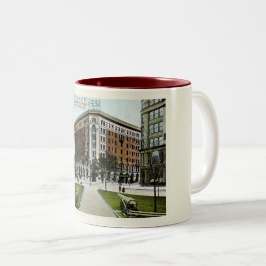 ラファイエットホテルバッファロー, NY 1909ヴィンテージスタイル ツートーンマグカップ (正面右)