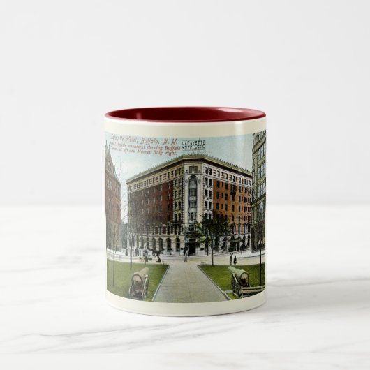 ラファイエットホテルバッファロー, NY 1909ヴィンテージスタイル ツートーンマグカップ (中央)