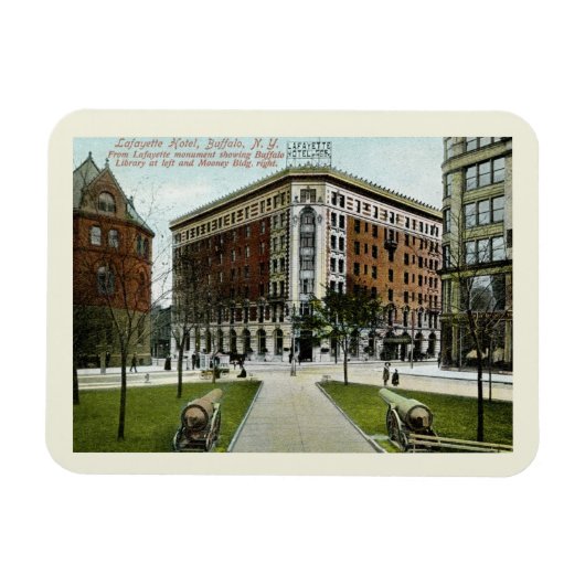 ラファイエットホテルバッファロー, NY 1909ヴィンテージスタイル マグネット (横)
