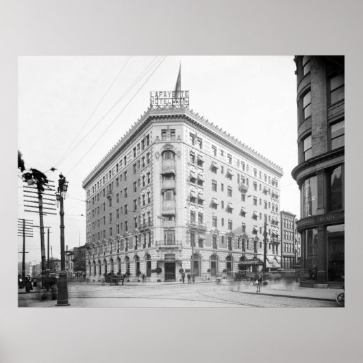 ラファイエットホテル，バッファロー， N.Y.: 1906 ポスター (正面)