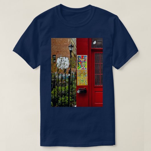 ラファイエット通りグラフィティマンハッタンNYC Tシャツ (デザイン正面)