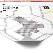 ラファイエット・ルイジアナの地図（1983年） ポスター (角)