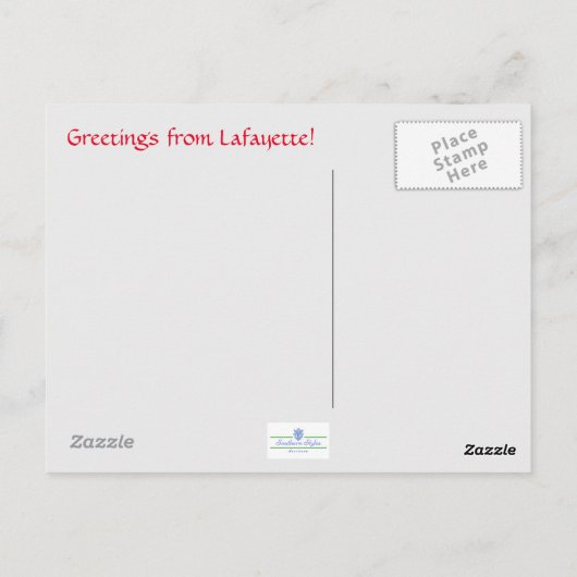 ラファイエット,ルイジアナ葉書 ポストカード (裏面)