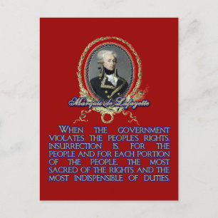 ラファイエット Marquise de Lafayette の反乱に関する名言 ポストカード