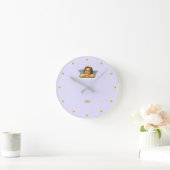 ラファエスタイリッシュル·チェルブオンライト·ペリウィンクル ラウンド壁時計 (ホーム)