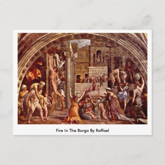 ラファエルによるボルゴでの火災 ポストカード (正面)