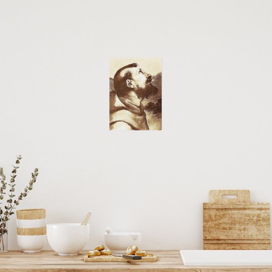 ラファエルのアッシジ詳細の聖絵画フランシス ポスター (キッチン)