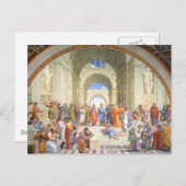 ラファエルのアテネ学校（プラトンとアリストテレス） ポストカード (正面/裏面)