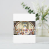 ラファエルのアテネ学校（プラトンとアリストテレス） ポストカード (スタンド正面)