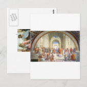 ラファエルのアテネ学校（プラトンとアリストテレス） ポストカード (正面/裏面)