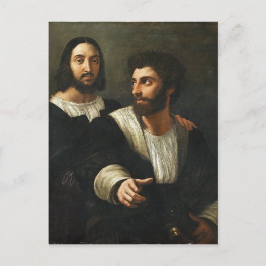 ラファエルの友人と自画像 ポストカード (正面)