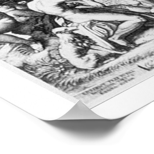 ラファエルの後のパリの裁き(版木、銅版、版画) ポスター (角)