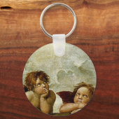 ラファエルの「システィンマドンナ」(1513年頃)(詳細) キーホルダー (正面)