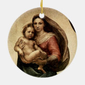 ラファエルの「システィン・マドンナ」詳細(1513年頃) セラミックオーナメント (裏面)