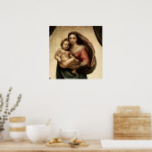 ラファエルの「システィン・マドンナ」詳細（1513年頃） ポスター (キッチン)