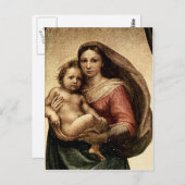ラファエルの「システィン・マドンナ」詳細（1513年頃） ポストカード (正面/裏面)