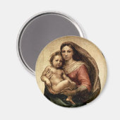 ラファエルの「システィン・マドンナ」詳細（1513年頃） マグネット (正面/裏面)