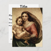 ラファエルの「システィン・マドンナ」詳細（1513年頃） 招待状 (正面/裏面)