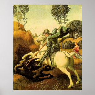 ラファエルの「聖ジョージとドラゴン」(1505年頃) ポスター