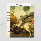 ラファエルの「聖ジョージとドラゴン」（1505年頃） 招待状 (正面/裏面)