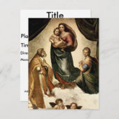 ラファエルクラシックの「システィーナマドンナ」（1513年頃） 招待状 (正面/裏面)