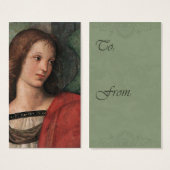 ラファエルクリスマスエンジェルギフトラベルエンクロージャカード (正面&裏面)