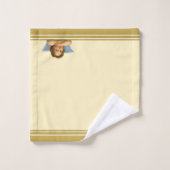 ラファエルスタイリッシュケルビオンアイボリー&ゴールデンストライプ バスタオルセット (ウォッシュタオル)