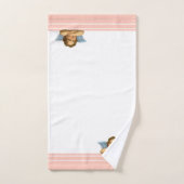 ラファエルスタイリッシュケルビオンコーラルピンクストライプ色 バスタオルセット (ハンドタオル)