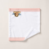 ラファエルスタイリッシュケルビオンコーラルピンクストライプ色 バスタオルセット (ウォッシュタオル)