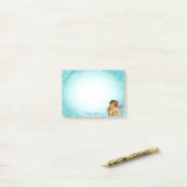 ラファエルスタイリッシュケルビオンライトブルーのグラデーション ポストイット (デスク上)