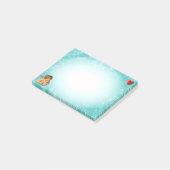 ラファエルスタイリッシュケルブ&ハートオンライトブルー ポストイット (アングル)