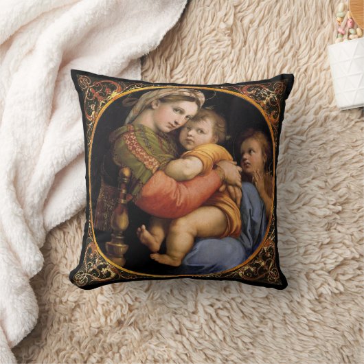 ラファエルズマドンナ装飾用クッション クッション (ブランケット)