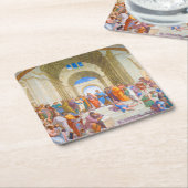 ラファエル・アテネ学校 スクエアペーパーコースター (アングル)