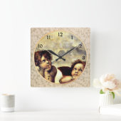 ラファエル：システィーン·詳細·マドンナのパッティ スクエア壁時計 (ホーム)