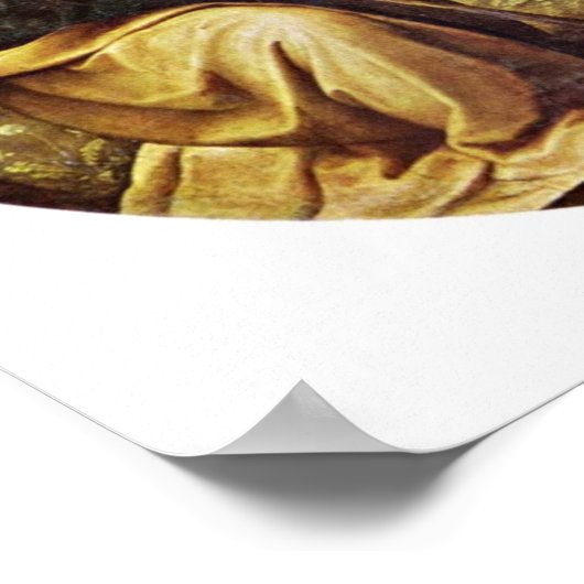 ラファエル – パームの木の下の神聖な家族Tondo ポスター (角)