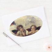 ラファエル：プッティ、シスチン・マドンナ詳細 楕円形シール (封筒)