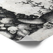 ラファエル – 大きなガーランドの前に3つのパッティ ポスター (角)