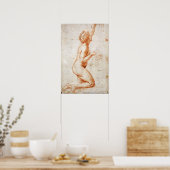 ラファエル – 姿の女性を腕で離れひざまずく... ポスター (キッチン)