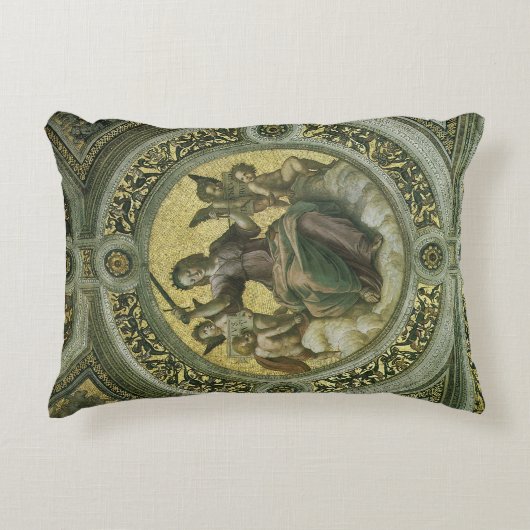 ラファエロによる天使たちとローマの正義の女神 アクセントクッション (正面)