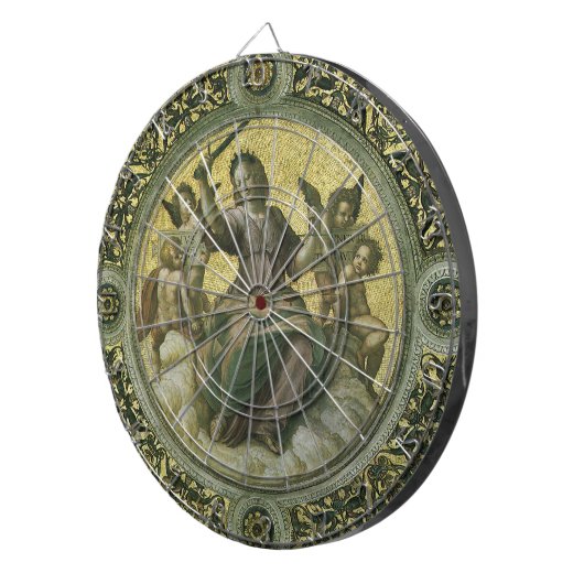 ラファエロによる天使たちに囲まれたローマの正義の女神 ダーツボード (正面右)