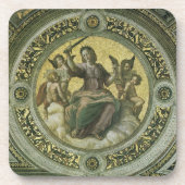 ラファエロによる天使とローマの女神ユスティティア コースター (正面)