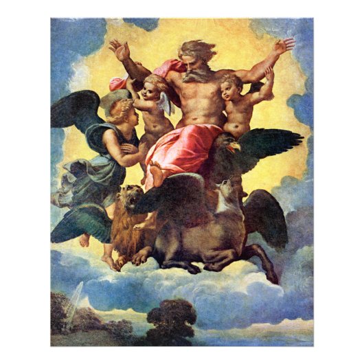 ラファエロによる絵画「エゼキエルの幻視」 フォトプリント            (正面)