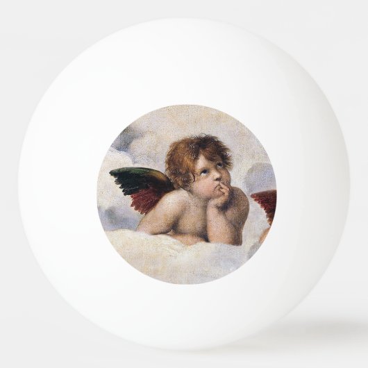 ラファエロによる翼のある天使の絵画、チェルブ 卓球ボール (正面)