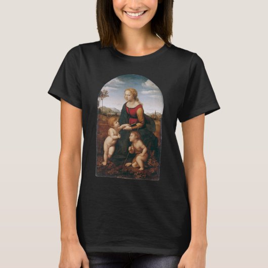 ラファエロによる『ラ・ベル・ジャルディニエール』 Tシャツ (正面)